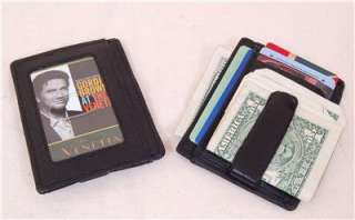 Leather Front Pocket Money Clip Slim Wallet ID Window  