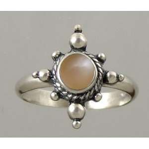   Victorian Ring Featuring a Genunie Peach Moonstone Gemstone: Jewelry