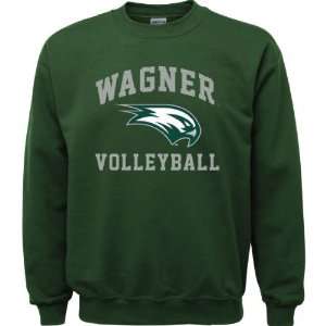 Wagner Seahawks Forest Green Volleyball Arch Crewneck Sweatshirt 