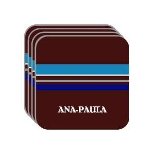 Personal Name Gift   ANA PAULA Set of 4 Mini Mousepad Coasters (blue 