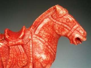 Blood Jade TANG Dynasty Style Standing War Horse  