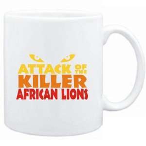  Mug White  Attack of the killer African Lions  Animals 