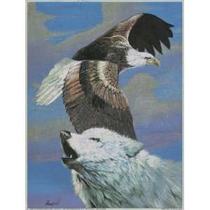    Eagle and White Wolf   Poster by Gary Ampel (6x8): Home & Kitchen