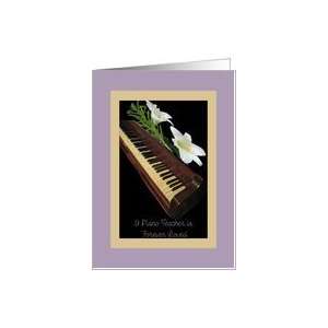 Easter, Piano Teacher, Piano Keyboard With Easter Lilies 