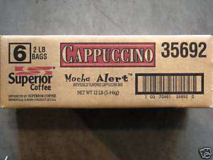 MOCHA ALERT CAPPUCCINO MIX 6/2LB BAG EXTRA CAFFINE  