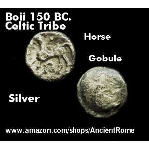 THE BOII TRIBE. Ancient Celtic Silver Coin. Ruselsdorf Hoard. Horse 