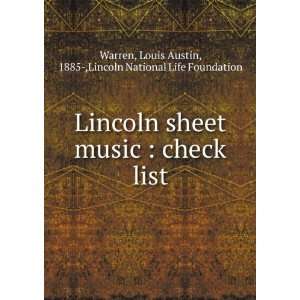   list Louis Austin Lincoln National Life Foundation. Warren Books