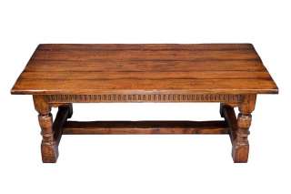 Rustic Heavily Distressed Oak Refectory Dining Table  