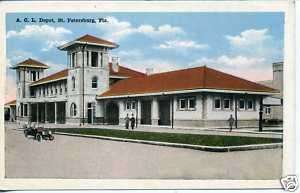 ST. PETERSBURG FLORIDA RAILROAD STATION DEPOT POSTCARD  