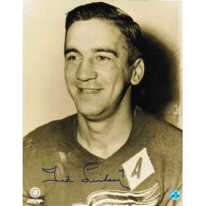  Ted Lindsay Autographed Head Shot Detroit Red Wings 8 x 