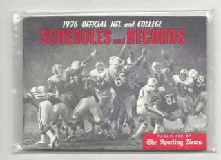1973 1975 and 1976 NFL and College Sporting News Schedules and Records