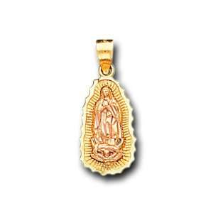   Yellow 2 Tone Gold Virgin Guadalupe Charm Pendant IceNGold Jewelry
