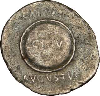 AUGUSTUS, 2 nd of 12 Caesars.18 A.D.,Spain. Caesaraugusta. Silver 