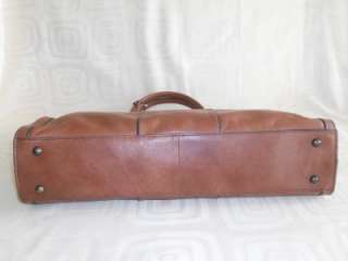 Fossil Vintage Reissue VRI Weekender Brown Leather Large Handbag Tote 