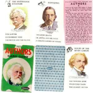 Vintage Whitman Authors Card Game No. 4110    45 Card Deck