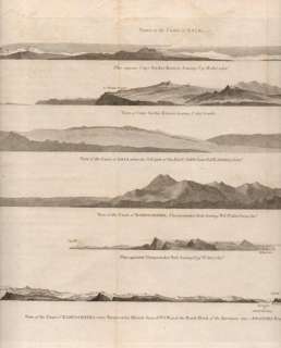   Antique Map Coastal Chart / Views Kamchatka Russia from Cooks Voyages