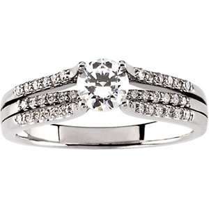   tw Vintage Semi Set Diamond Engagement Ring: Diamond Designs: Jewelry