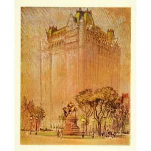  1909 Joseph Pennell Plaza Hotel New York City NYC Print 