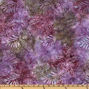  44 Wide Tonga Batik Sugarplum Foliage Amethyst Fabric By 