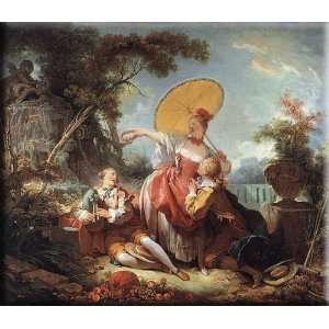   Musical Contest 30x26 Streched Canvas Art by Fragonard, Jean Honore