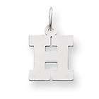 New Polished 14k White Gold Small Block Initial A Charm  