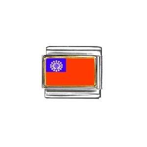  Myanmar Burma Flag Italian Charm Bracelet Link: Jewelry