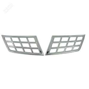   Impact Triple Chrome Plated ABS Grille Overlay   Pack of 2: Automotive