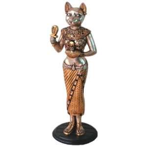    Egyptian Cat Goddess Bastet Statue with Royal Ankh