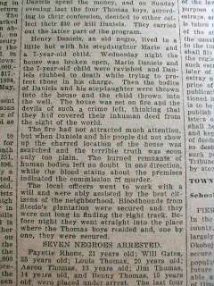 1897 newspaper LYNCHING of 6 NEGRO MEN at HOUSTON Texas  