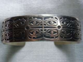 Sterling silver Alaska Native design bracelet. Design is by artist 