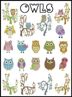 OWLS * Machine Embroidery * 20 designs  