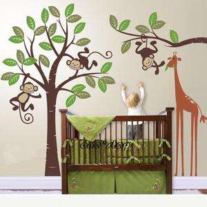 Wall Paper&Art viny Sticker tree monkey KT13 (fit baby room)  