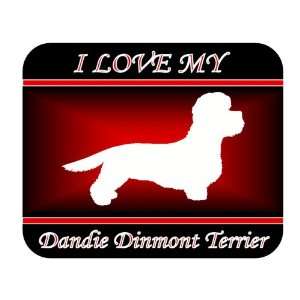  I Love My Dandie Dinmont Terrier Dog Mouse Pad   Red 