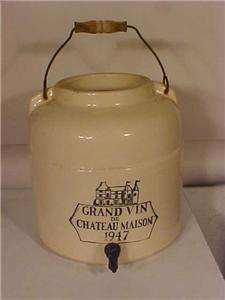 GRAND VIN DE CHATEAU MAISON 1947 WINE STONEWARE CROCK  