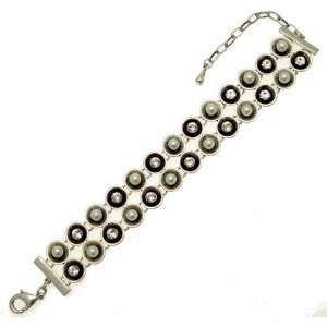   Clear Crystal & Faux Pearl   Vintage Style Costume Bracelet Jewelry