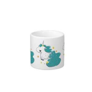   cartoon unicorns with stars baby mug Espresso Cup: Kitchen & Dining