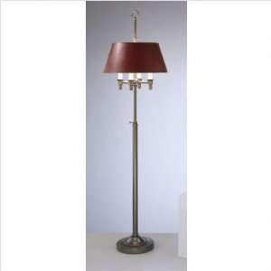  Robert Abbey Bouillotte Brass with Red Shade Floor Lamp 