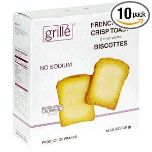 Grille Salt Free Toast, 10.58 Ounce Boxes (Pack of 10)  