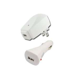  Rapid White USB Charger Adapters Wall + Car Adapters for Apple Ipod 