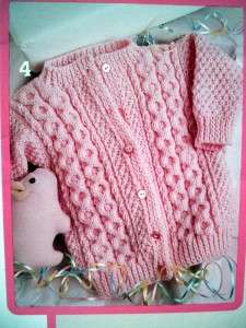 BABY KNITTING PATTERNS Adorable Sweaters~Aran~Tree Cables~Boy/Girl Sz 