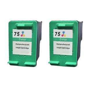  Double Pack Remanufactured HP 75 Tri Color CB337WN Office 