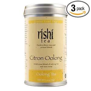 Rishi Tea Organic Citron Oolong Loose Tea, 2.3 Ounce Tin (Pack of 3 