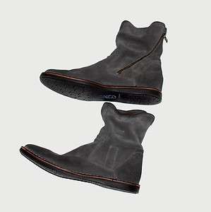 JOHN VARVATOS STAR USA BARRET SUEDE SLOUCH ANKLE BOOTS GREY  