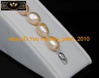 MP Natural pink baroque pearl bracelets 925s 8Long  