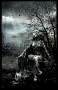 Gothic Vampire Blood Tears Statue Melancholy Twilight Goth Dark Art 