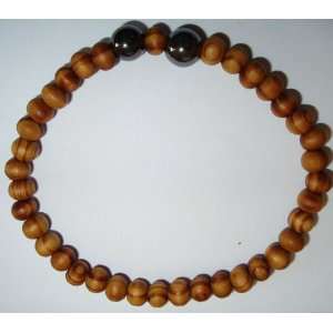 com 6mm Wood Beads   Hematite Gemstone Bead Bracelet Strung on Strong 