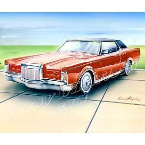  1969 LINCOLN MARK III CAR ART SIGNED PRINT: Home & Kitchen