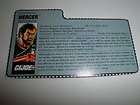 1991 Vintage Gi Joe Slaughters Renegades Mercer File Card FC #4