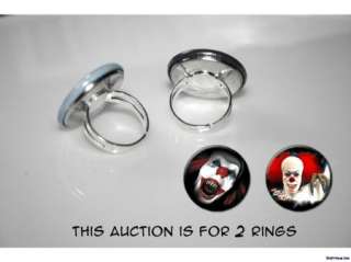  the Clown Stephen King IT evil killer clown set of 2 adjustable rings