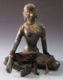Old Tibet Tibetan Bronze Parvati Buddha Statue  